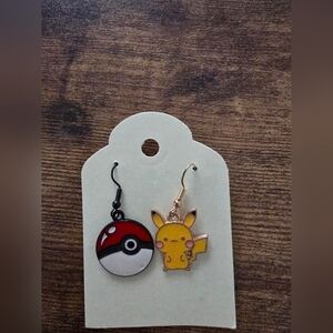 Cute Pikachu and Poké Ball Earrings